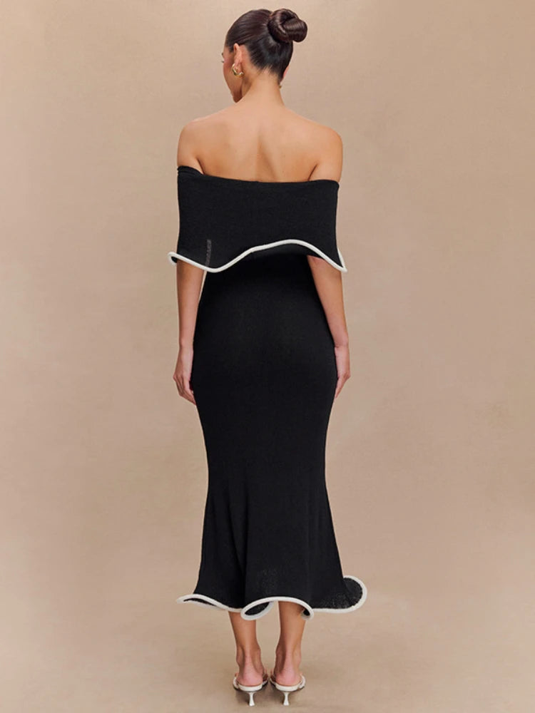 Women's High Waist Loose Sling Dress – Elegant Backless Square Collar Sleeveless Long Dress