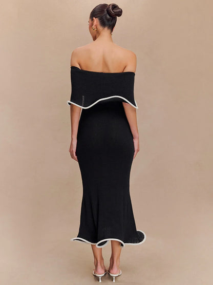 Women's High Waist Loose Sling Dress – Elegant Backless Square Collar Sleeveless Long Dress