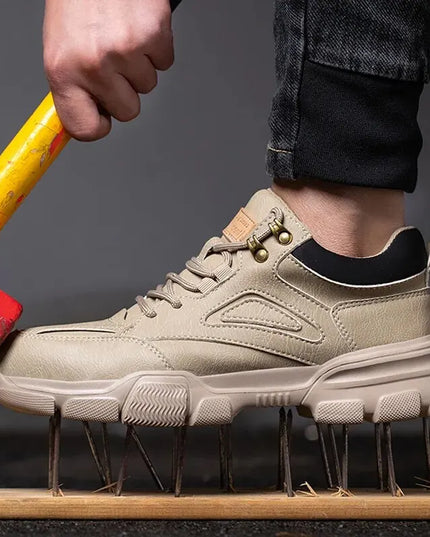 Anti-Puncture Steel Wire Safety Shoes for Men with Rotary Buckle