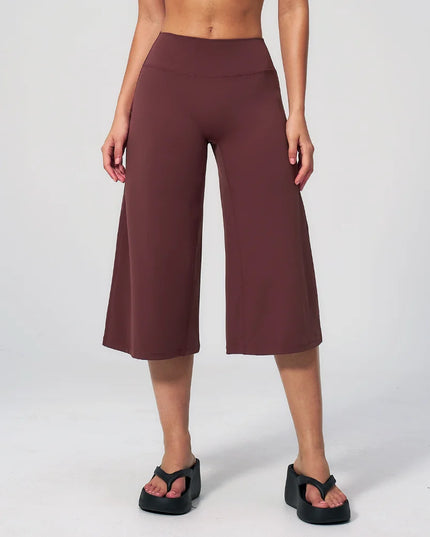 Women's Mid-Length Wide-Leg High-Waist Pants