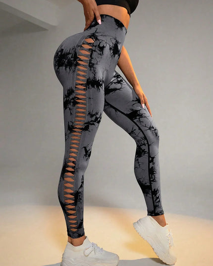 Women's High Waist Seamless Leggings with Side Hollow Design