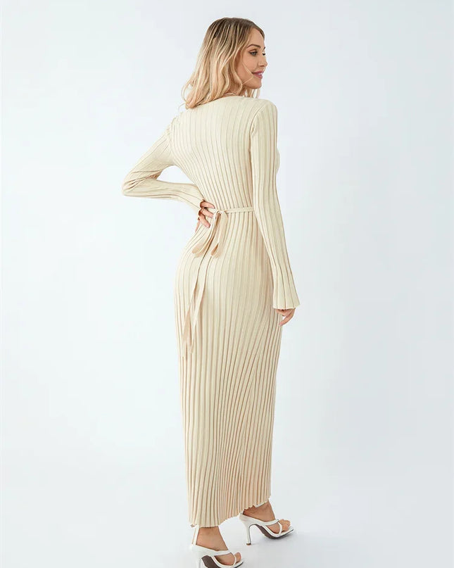 Elegant Women’s Knit Long Sleeve Bodycon Dress – Stylish & Comfortable Long Sleeve Midi Dress for Women