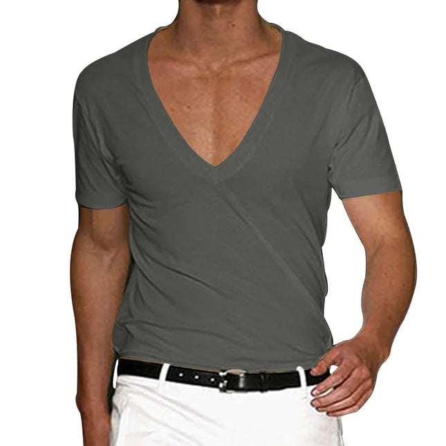 Casual Slim Fit V-Neck Short Sleeve T-Shirt