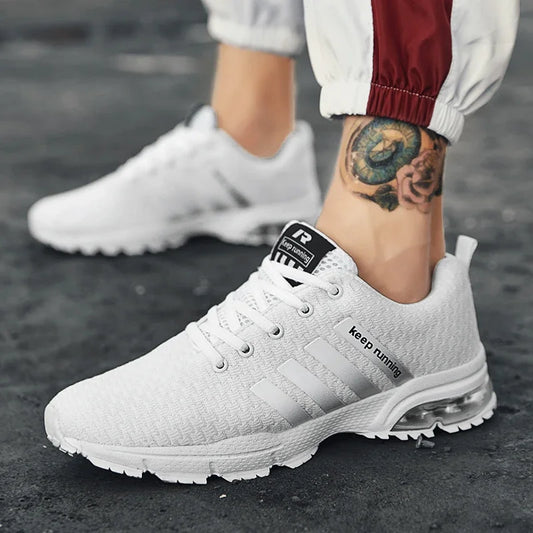 Men's Breathable Shock Absorbing Running Sneakers - Lightweight Athletic Shoes