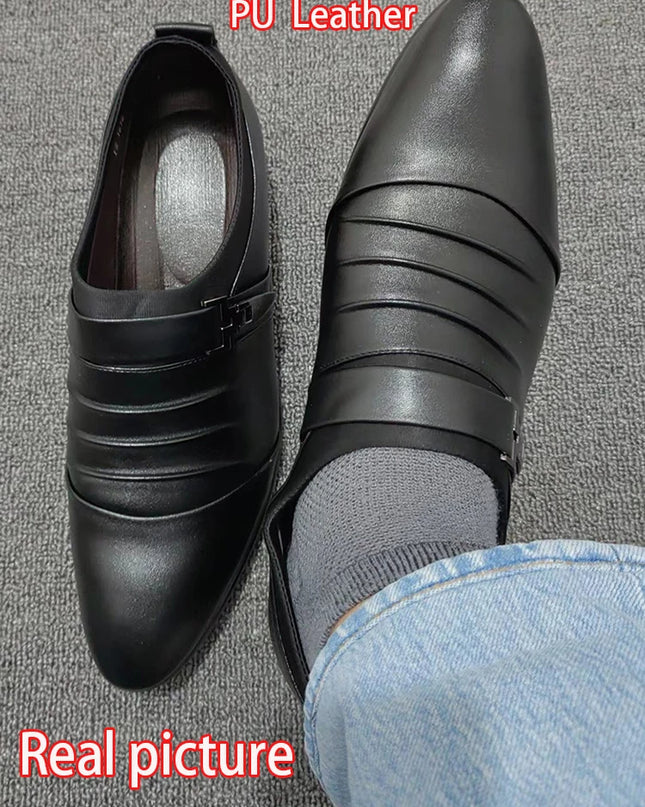 Classic Men’s Slip-On Dress Shoes in PU Leather