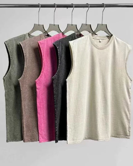 Men's Loose-Fit Cotton Tank Tops - Breathable Summer Sleeveless Vest for Men