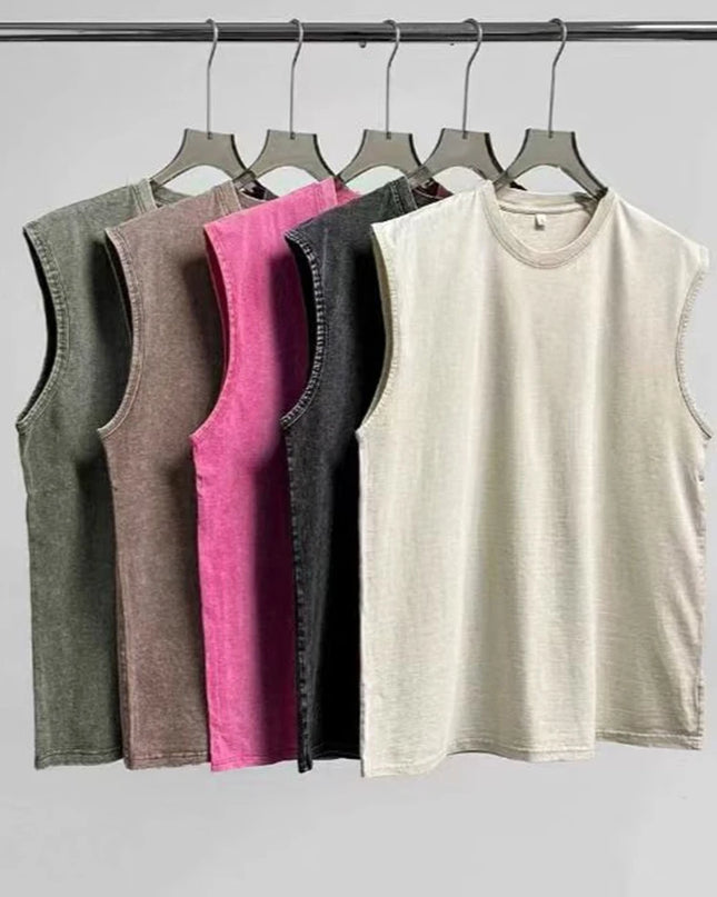 Men's Loose-Fit Cotton Tank Tops - Breathable Summer Sleeveless Vest for Men