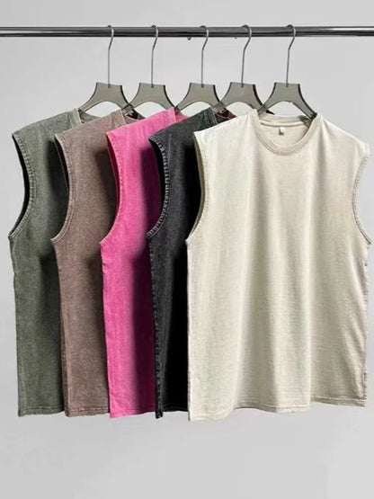 Men's Loose-Fit Cotton Tank Tops - Breathable Summer Sleeveless Vest for Men