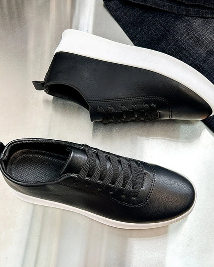 Thick Sole Soft Faux Leather Sneakers for Men