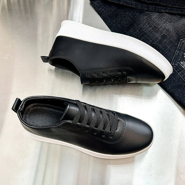 Thick Sole Soft Faux Leather Sneakers for Men