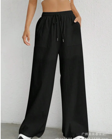 Women's Casual Wide-Leg Drawstring Pants