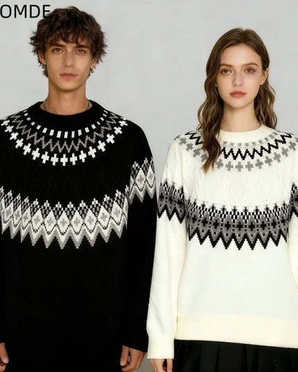 ZAZOMDE Striped Knit Pullover Sweater for Women and Men