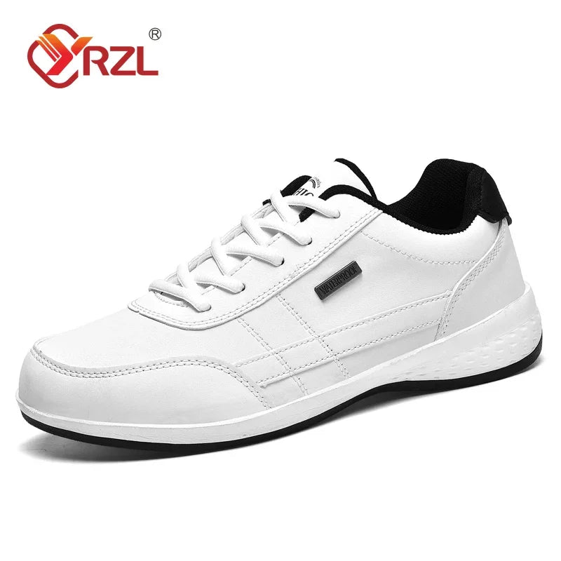 Men's Faux Leather Sneakers - Non-Slip Design - Various Colors