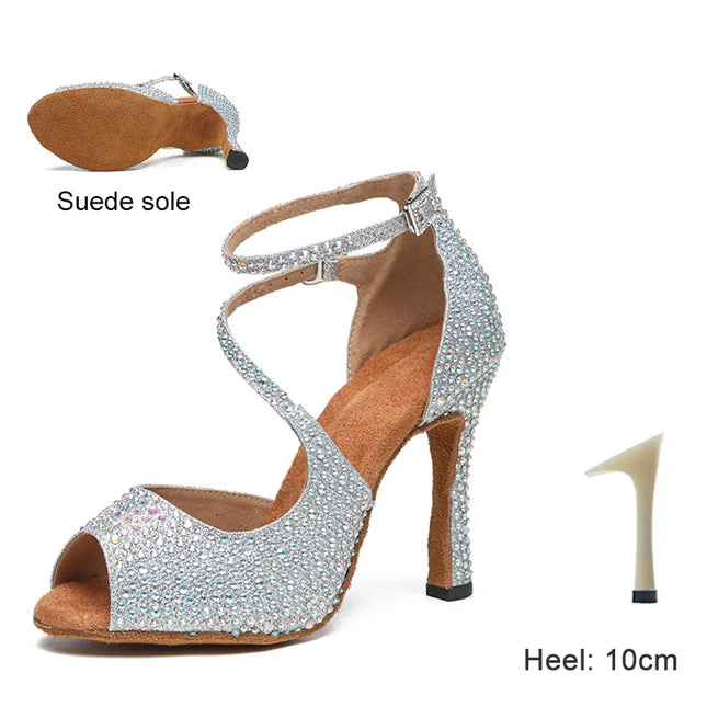 DKZSYIM Women’s Rhinestone High Heels