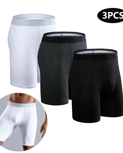 3-Pack Men’s Cotton Boxer Shorts – Long Fit