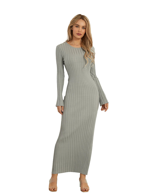 Elegant Women’s Knit Long Sleeve Bodycon Dress – Stylish & Comfortable Long Sleeve Midi Dress for Women