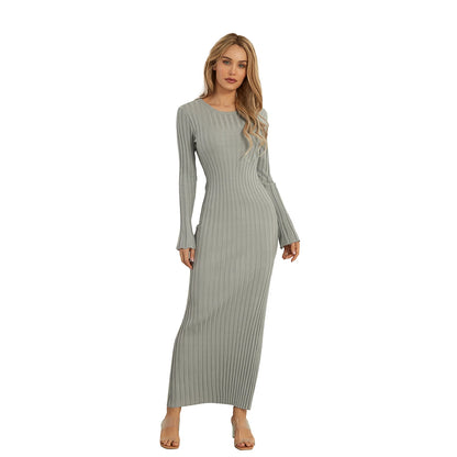 Elegant Women’s Knit Long Sleeve Bodycon Dress – Stylish & Comfortable Long Sleeve Midi Dress for Women