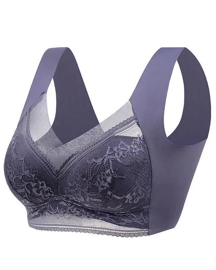 Women's Wireless Lace Push-Up Bralette in Ice Silk Seamless Design