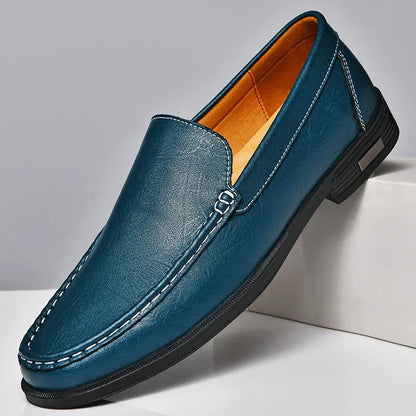 Premium Genuine Leather Men’s Slip-On Loafers - Comfortable & Stylish Men's Leather Dress Shoes
