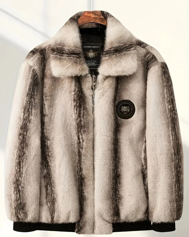 Men's Warm Lapel Imitation Mink Jacket
