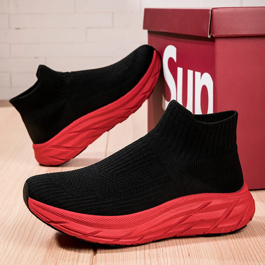 Unisex Breathable Lightweight Non-Slip Sneakers with Thick Sole