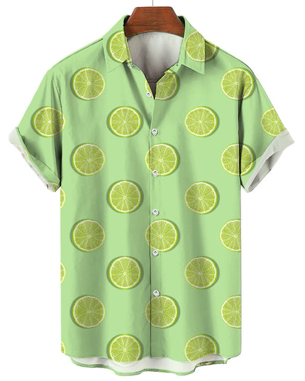 Men's T-Shirt with a Variety of Fruit and Animated Print