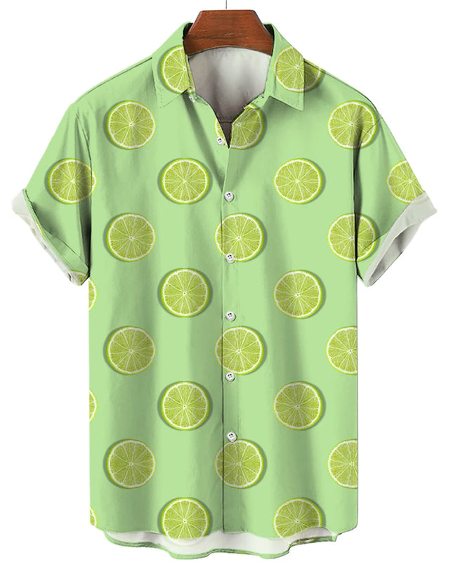 Men's T-Shirt with a Variety of Fruit and Animated Print