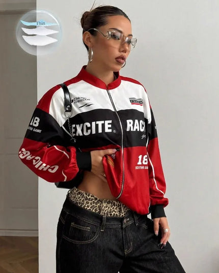 Women's Racer Jacket - Stylish & Lightweight Women's Bomber Jacket