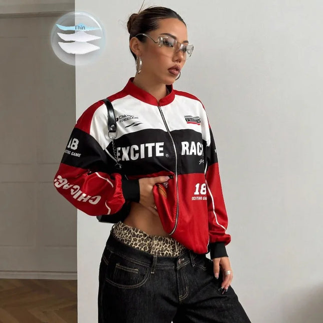Women's Racer Jacket - Stylish & Lightweight Women's Bomber Jacket