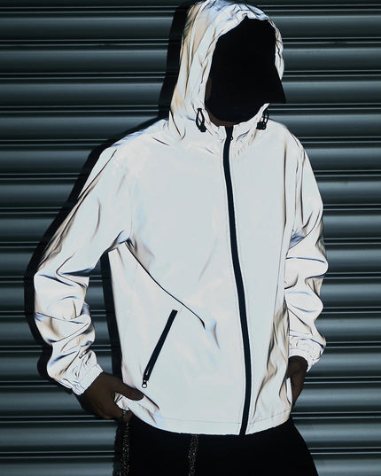 Reflective Men's Hooded Windproof Jacket