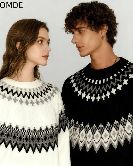 ZAZOMDE Striped Knit Pullover Sweater for Women and Men