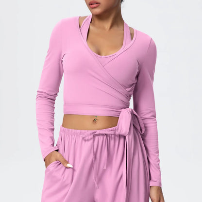 Women Drawstring Yoga Pants Wide Leg Loose Casual  Straight