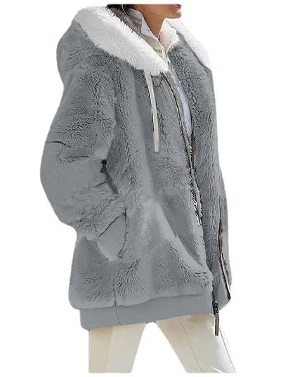 Womens  Fleece Lined Hooded Jacket - Various Colors