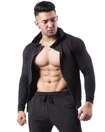 Men's Hooded Sports Jacket - Quick-Drying, Slim Fit, Fitnesswear
