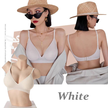 Women's Seamless Deep V Neck Bralette - Comfortable & Stylish Wireless Bra