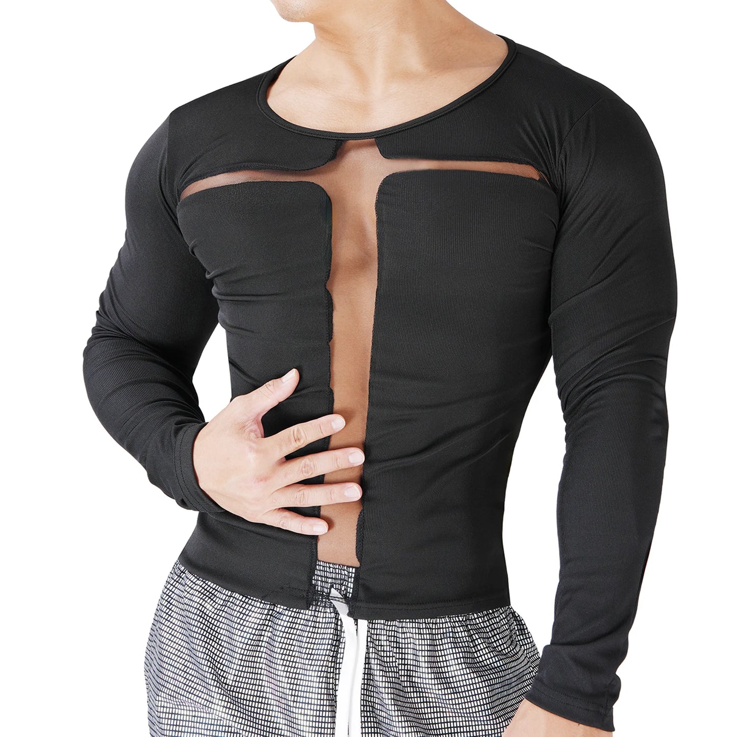 Men's Transparent Jesus Cross Long Sleeve Casual Sweater