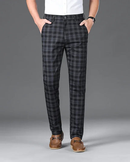 Men's Classic Checkered Straight Casual Pants