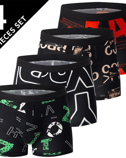 4-Pack Men's Comfortable Hipsters with Assorted Pattern Prints