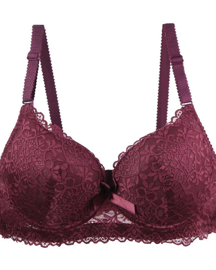Women’s Floral Bow Push-Up Bra with Cup Support