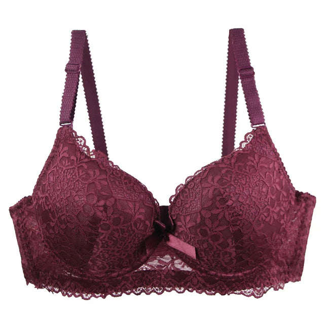 Women’s Floral Bow Push-Up Bra with Cup Support