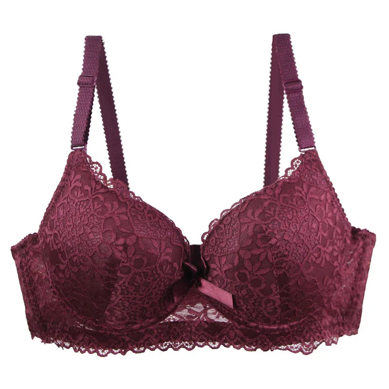 Women’s Floral Bow Push-Up Bra with Cup Support
