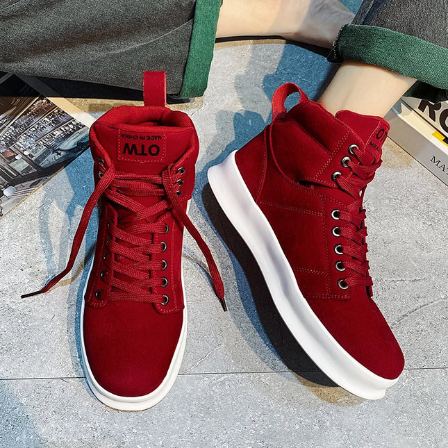 High-Top Men's Faux Suede Sneakers