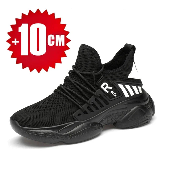 Men's Height-Boosting Running Shoes - Fly Weaving Sneakers with Thick Soles, Non-Slip and Comfort Fit