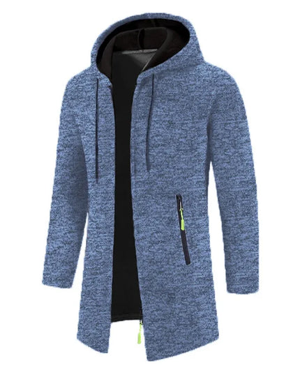 Men's Thick Warm Fleece Zipper Hoodie Casual Long Sleeve Coat