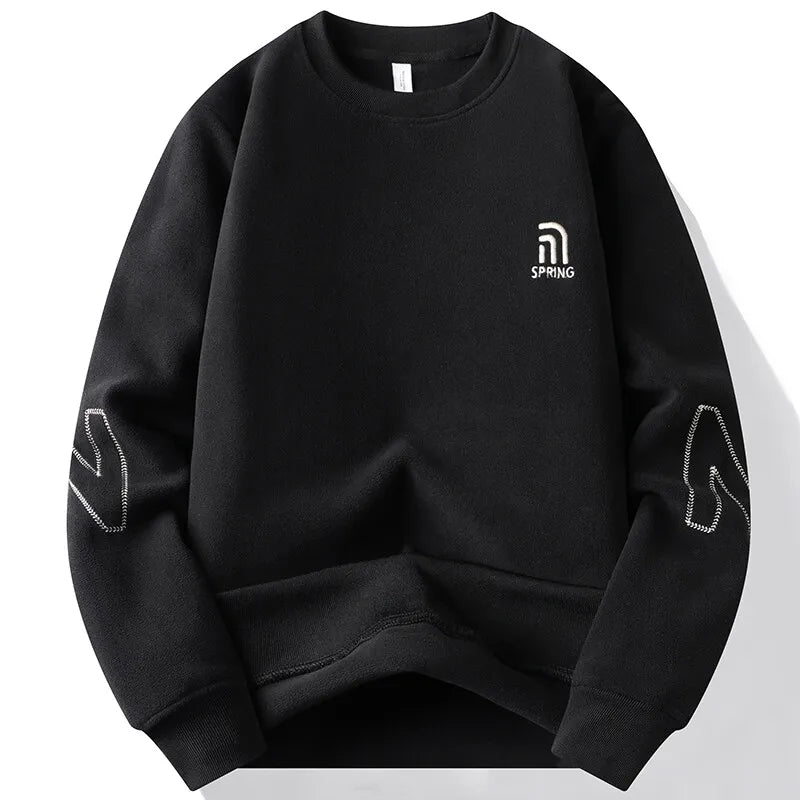 Men's Fleece-Lined Sweater - Warm, Comfortable Men's Pullover