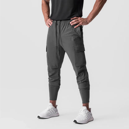 Men's Quick-Dry Thin Cargo Sweatpants with Drawstring And Side Pockets