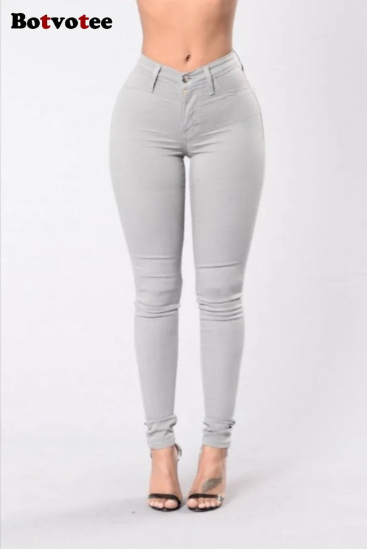 Slim Fit High Waist Denim Jeans for Women - Botvotee Skinny Skinny Jeans for Women