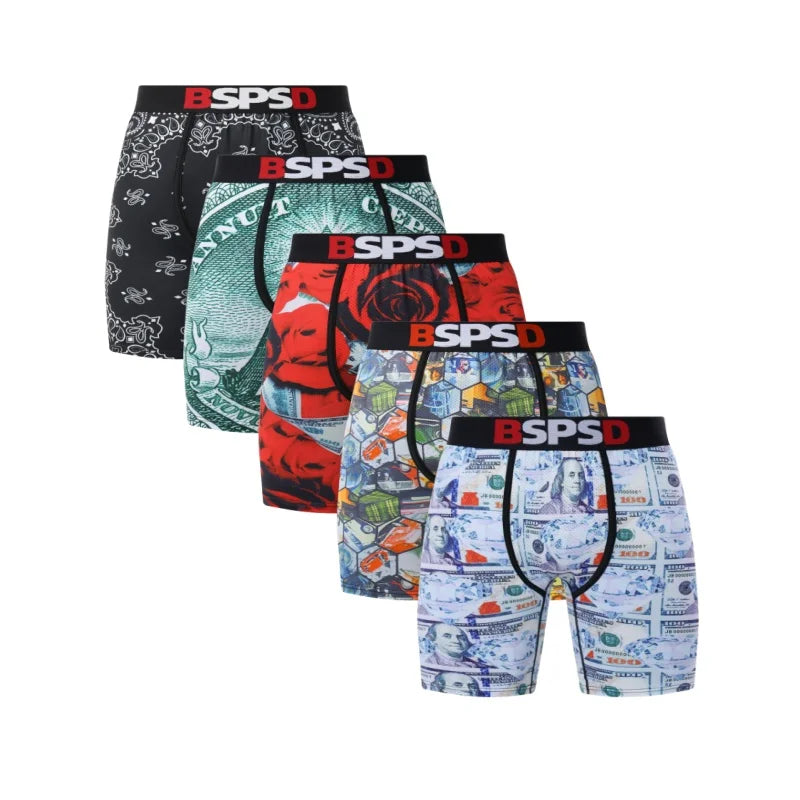 BPSD 5-Pack Men's Breathable Boxer Shorts Set