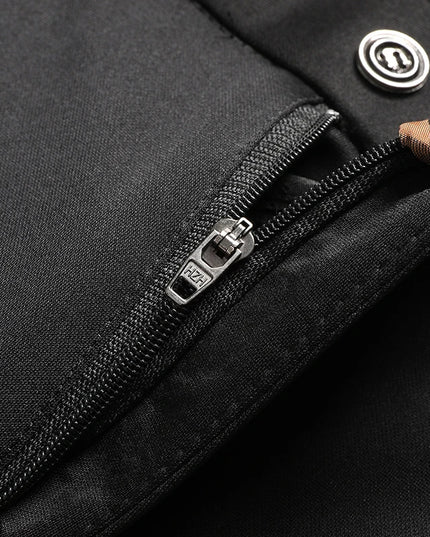 Men’s Casual Stretch Pants with Embroidered Details