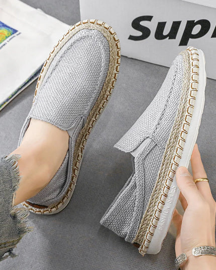 Men's Slip-On Cloth Loafers – Comfortable Flat Dress Shoes for Men